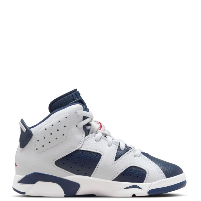 Pre-School Jordan 6 Retro White/Varsity Red-Midnight Navy