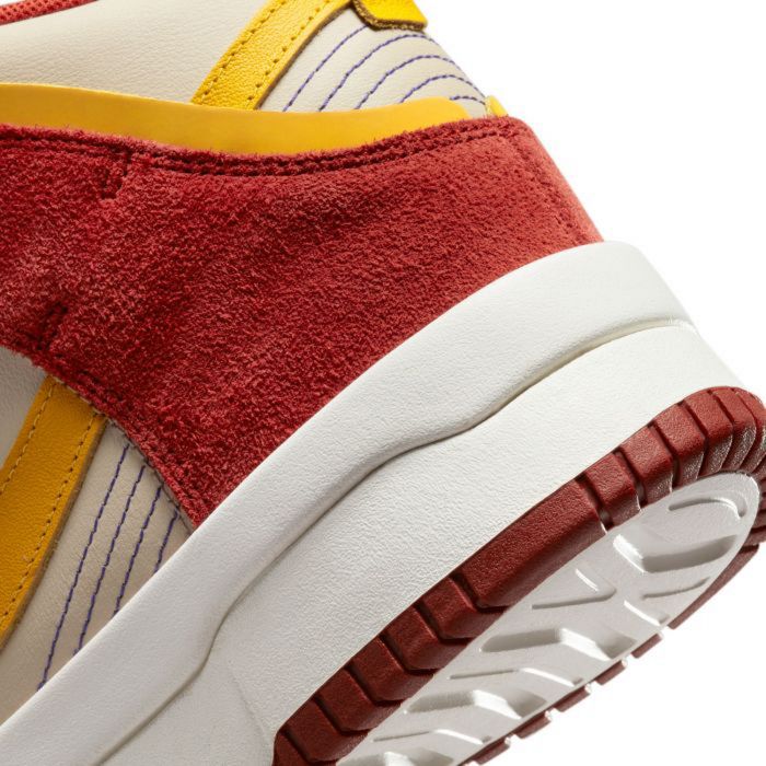 nike dunk high up trainers in sanddrift and cinnabar red