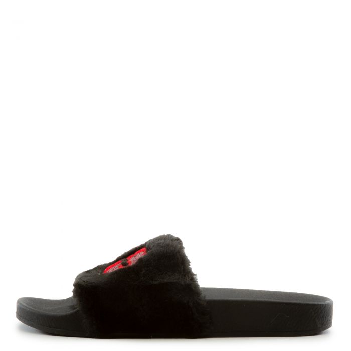 Fur Slides Black