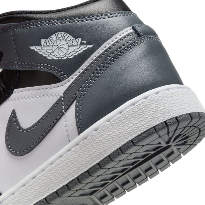 Grade School Air Jordan 1 Mid Black/Iron Grey-White
