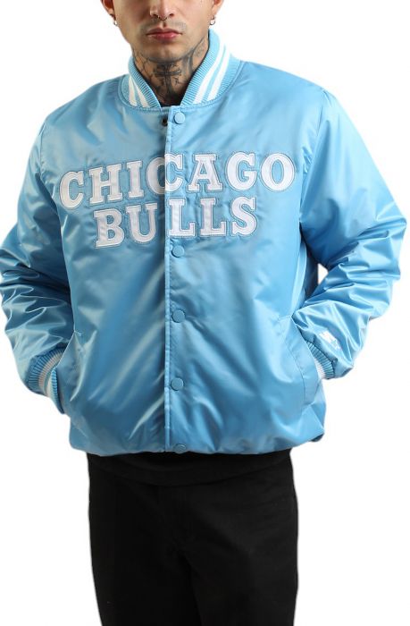 NFL Chicago Bulls Satin Varsity Jacket  Blue/White