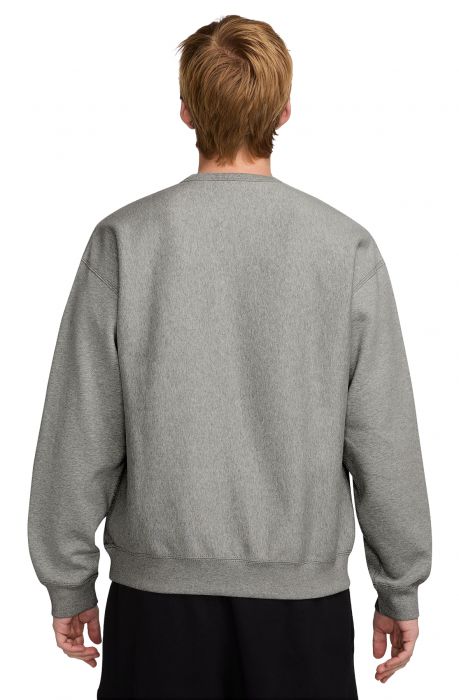  Solo Swoosh Fleece Crew Dk Grey Heather/White