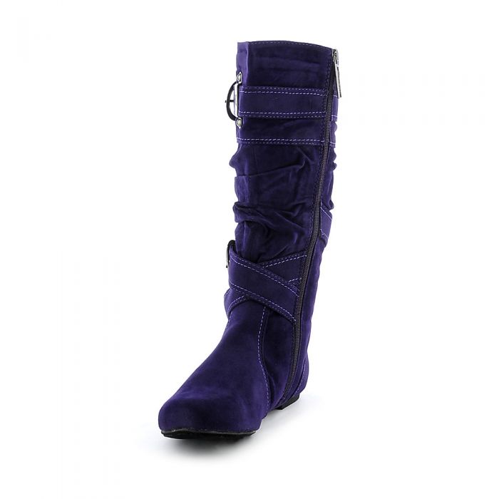 Mid-Calf Flat Boot Sally-4-S Purple