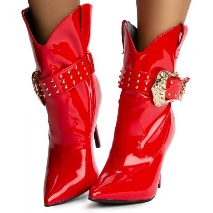zydeco pointy toe buckle booties
