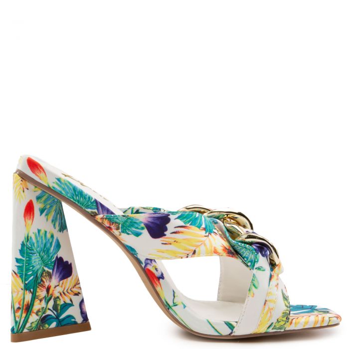 Dreamy-1 Gold Chain Dress High Heel Floral