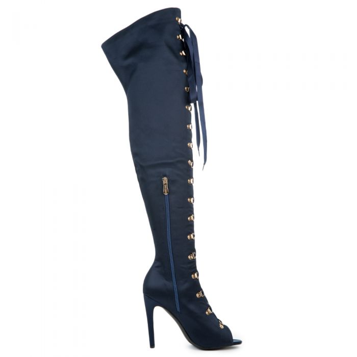 CAPE ROBBIN Olga-26 Blue High Heel Boot OLGA-26/RB - Shiekh