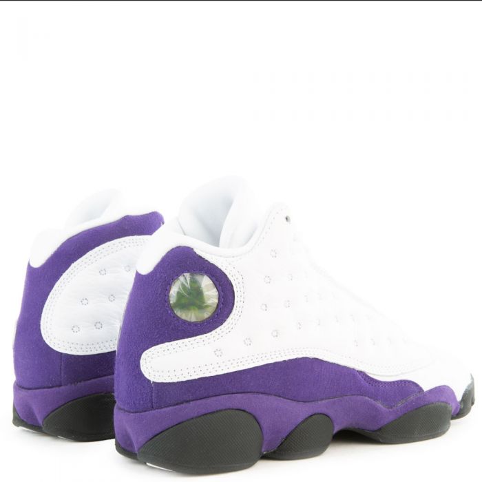 (GS) Air Jordan 13 Retro White/Black-Court Purple-University Gold