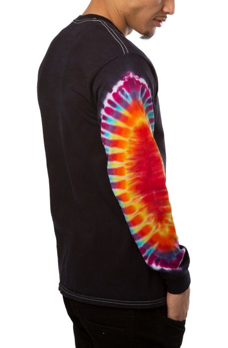 Acid Bath Long Sleeve Tie Dye Tee Black Tie Dye