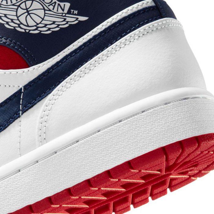 Air Jordan 1 Mid SE White/University Red-Midnight Navy