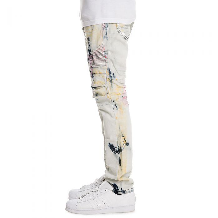 Men's Premium Moto Denim Jeans peacock blue