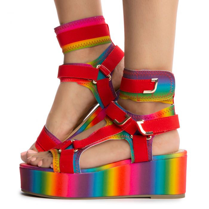 Barista-3 Wedge Sandals Rainbow