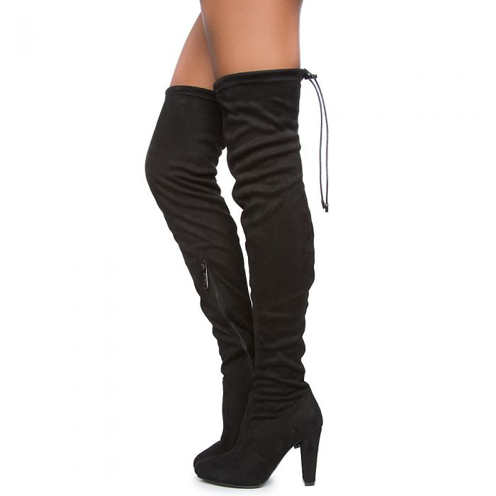 SHIEKH Eve-01 Over The Knee Boot EVE-01 TH/BLACK SUEDE - Shiekh