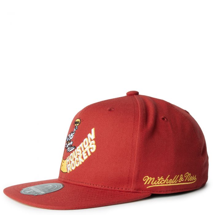 Logo History Fitted HWC Houston Rockets Snapback Red