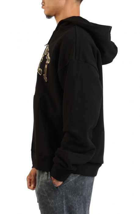 MARKET Camo Arc Appliqué Logo Zip-Up Hoodie MKT25Q2-HD250BLK - Shiekh