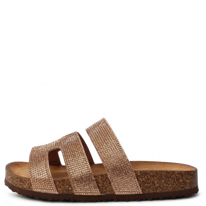 Berk-32 Rhinestones Sandal Rose Gold