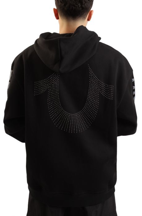 Studded Horseshoe Hoodie  Black