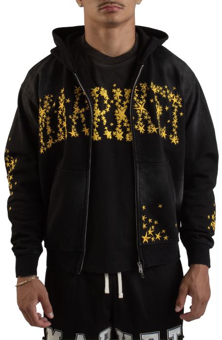 Galaxy Arc Zip Hoodie  Pirate Black
