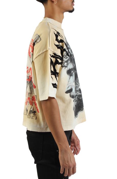 Trust No One French Terry Crop T-Shirt Ecru