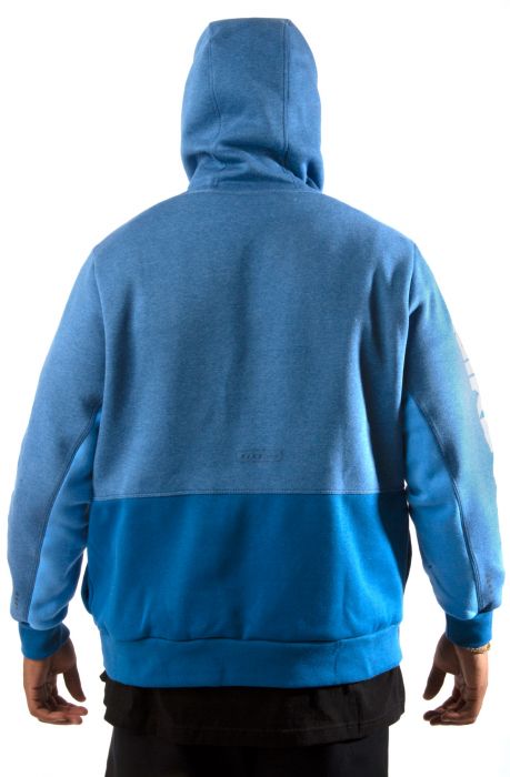 Brushed-Back Fleece Pullover Hoodie Dk Marina Blue/Htr/Light Bone