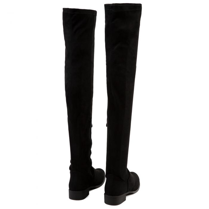 Olympia-20th Over The Knee Boots Black Suede