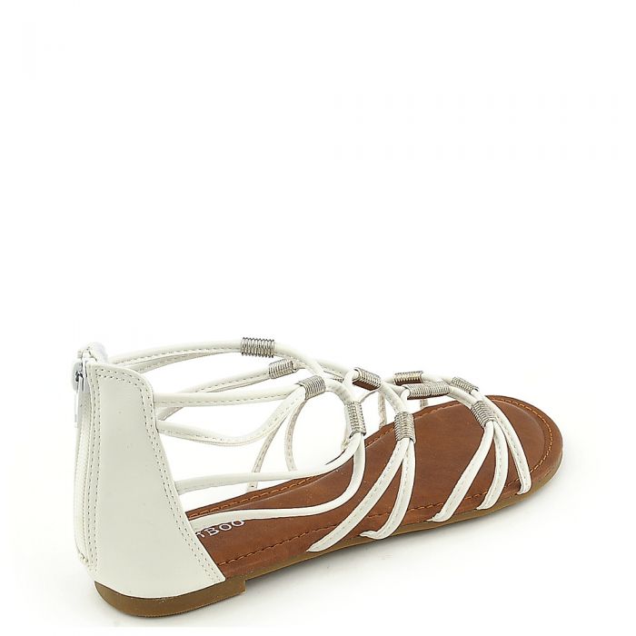 Fifi-01 Flat Sandal White