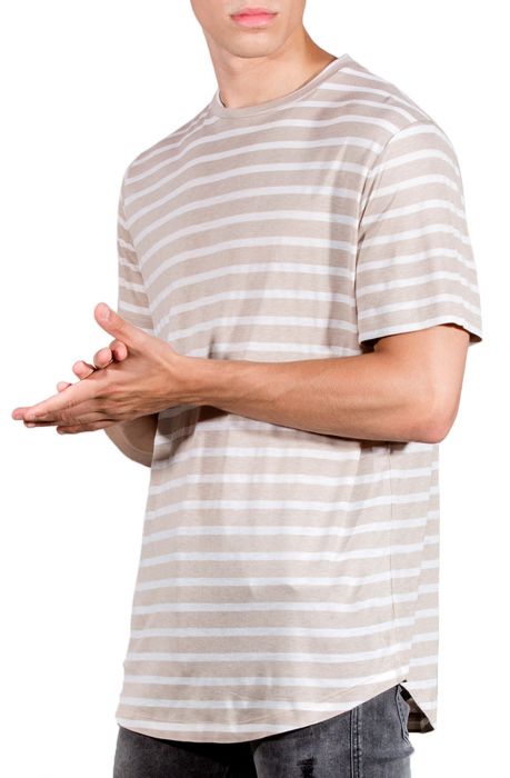 Wapping Tee Striped Sand Stripe