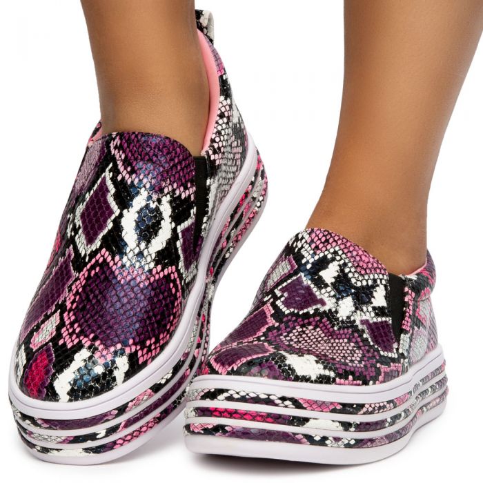 Como-3 Snake Skin Sneakers Pink