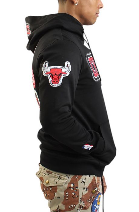 NBA Chicago Bulls Pick Stitch Hoodie  Black