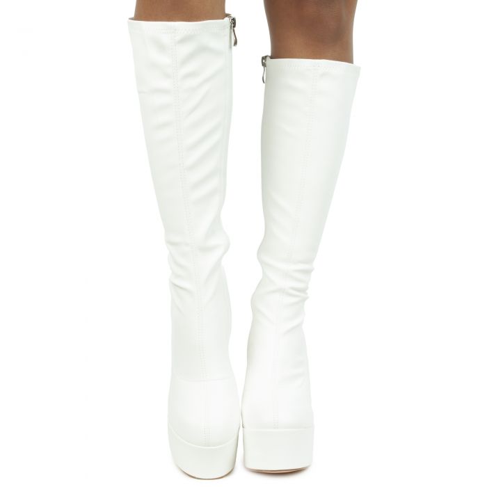 Sukki-2 Chunky Platform Boot White PU
