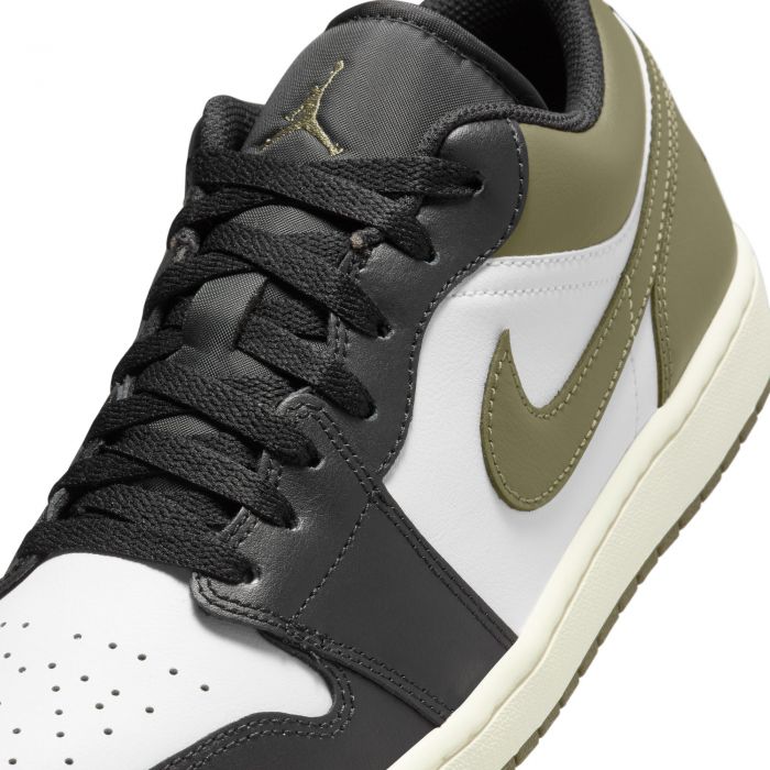 Air Jordan 1 Low Black/White-Medium Olive