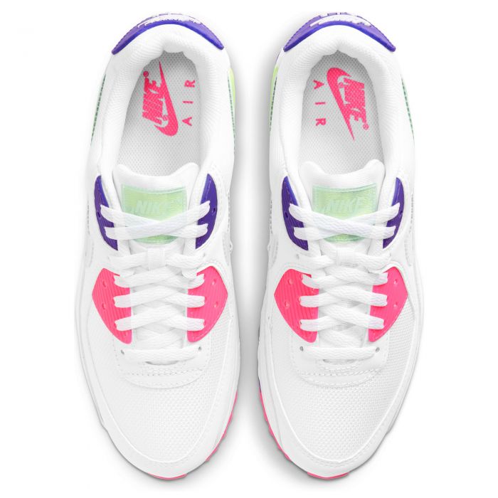 Air Max 90 White/Volt-Indigo Burst-Pink Blast