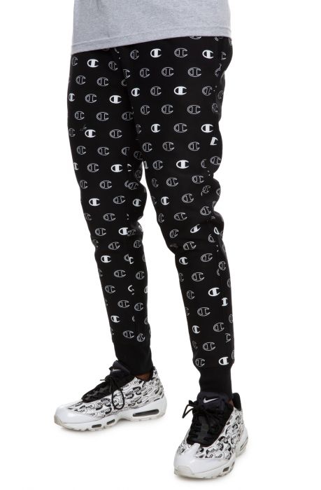 Reverse Weave All-Over Print Joggers P3700-BLK