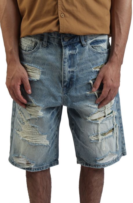 Tapestry Denim Shorts Newton Blue