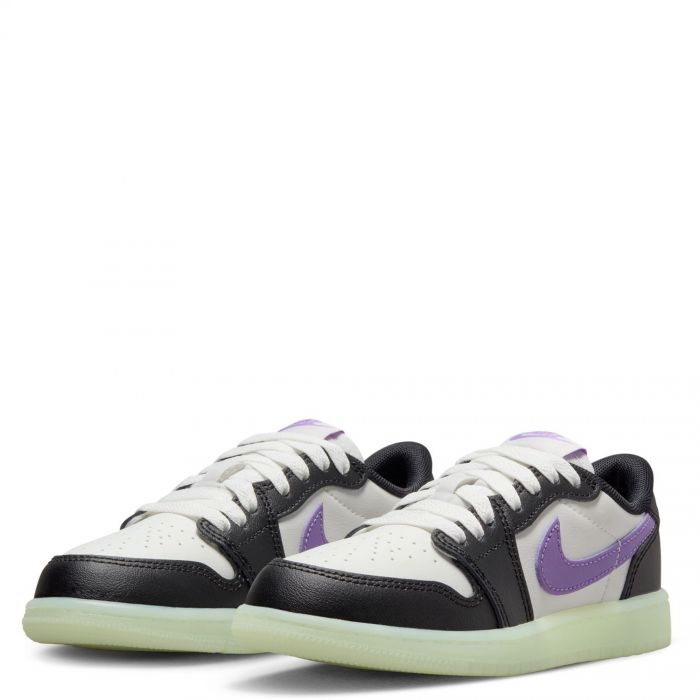 Pre-School Jordan 1 Retro Low Black/Black Raspberry-Volt Tint