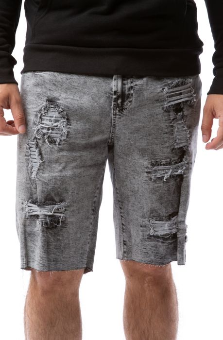 LRG Reaper Denim Cut Shorts L0QGMBSXX-GREY - Shiekh