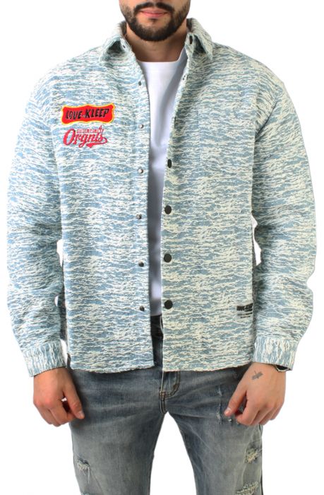 ROX Mixed Jacquard Denim Shirt  Indigo