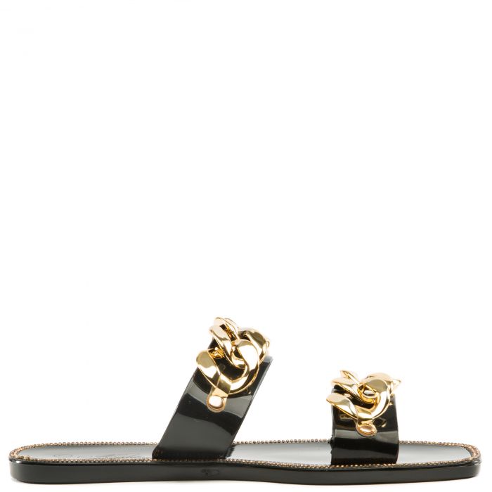 Lime Light Rhinestone Jelly Sandals Black