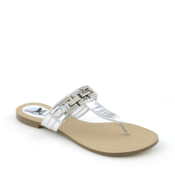 Women's Baugette Thong Sandal Silver