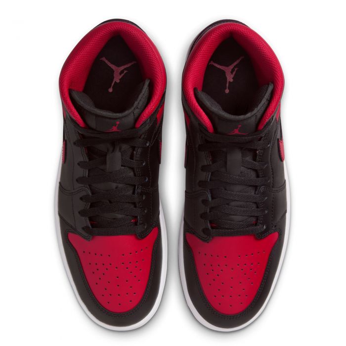Jordan 1 Mid Black/Varsity Red-Summit White