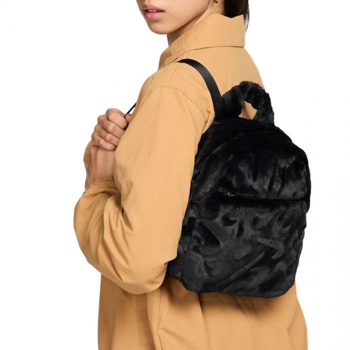 Faux Fur Mini Backpack (6L) Black