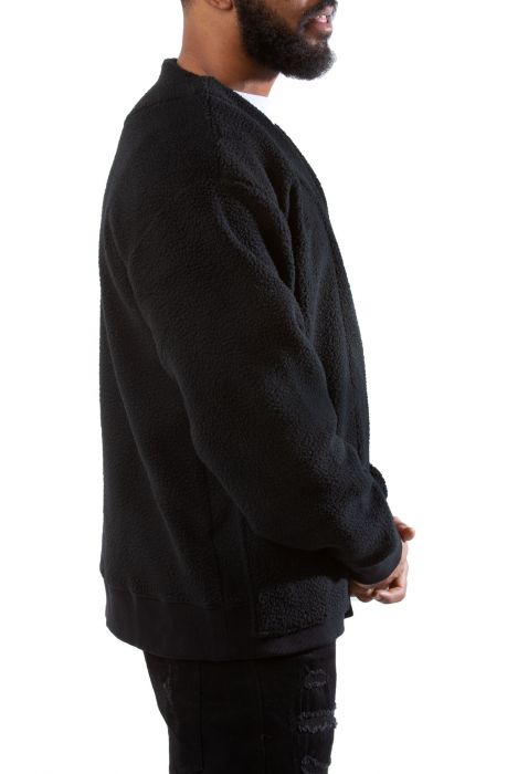 Sherpa Zip Cardigan Black