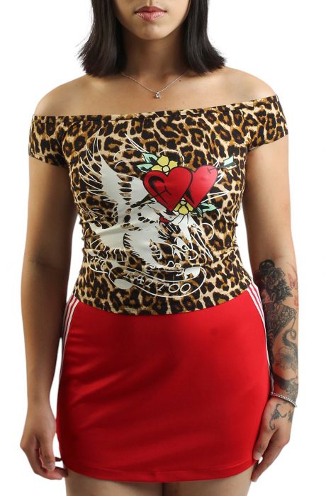 Hearts Off-Shoulder Top Multi Color