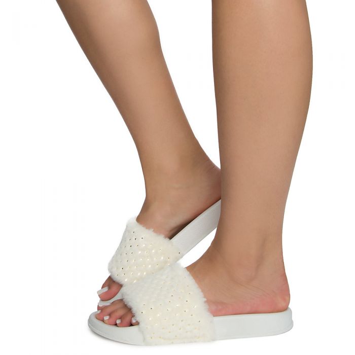 Women's Cozy-82s Slides White