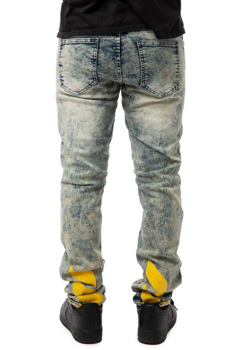 Caution Stripe Slim Jeans Blue