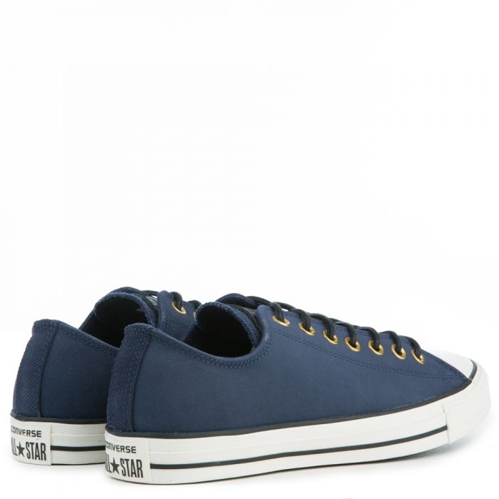 Converse Men's Chuck Taylor All Star Crafted Navy Blue Suede Low Tops OBSIDIAN/EGRET/BLACK