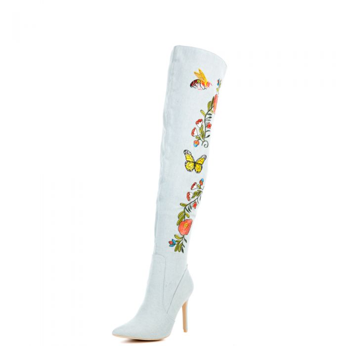 Cape Robbin Mini-110 Light Blue Women's Heeled Boots Blue