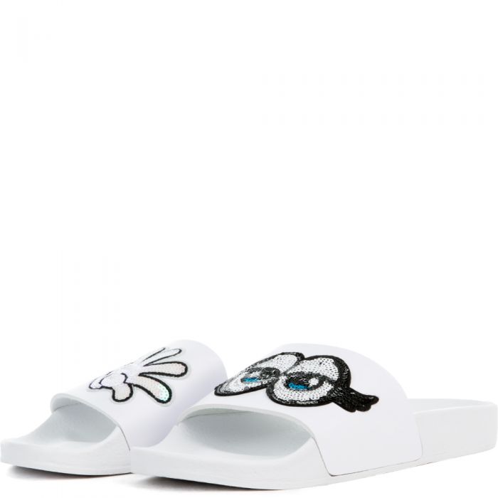 The What Up Bro Slides in White and Black White/Black
