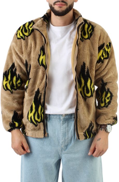 Flamin' Zip Sherpa Fleece Jacket Oatmil