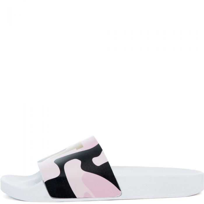 Fuck It Sandals in White and Pink Pink/White