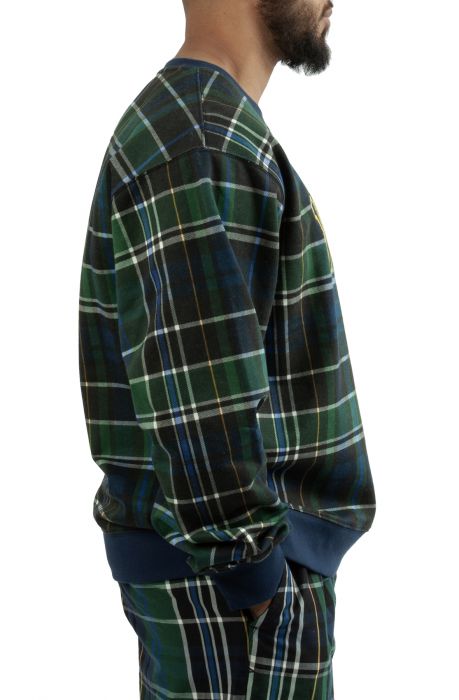 Plaid Varsity Crew Eden Green